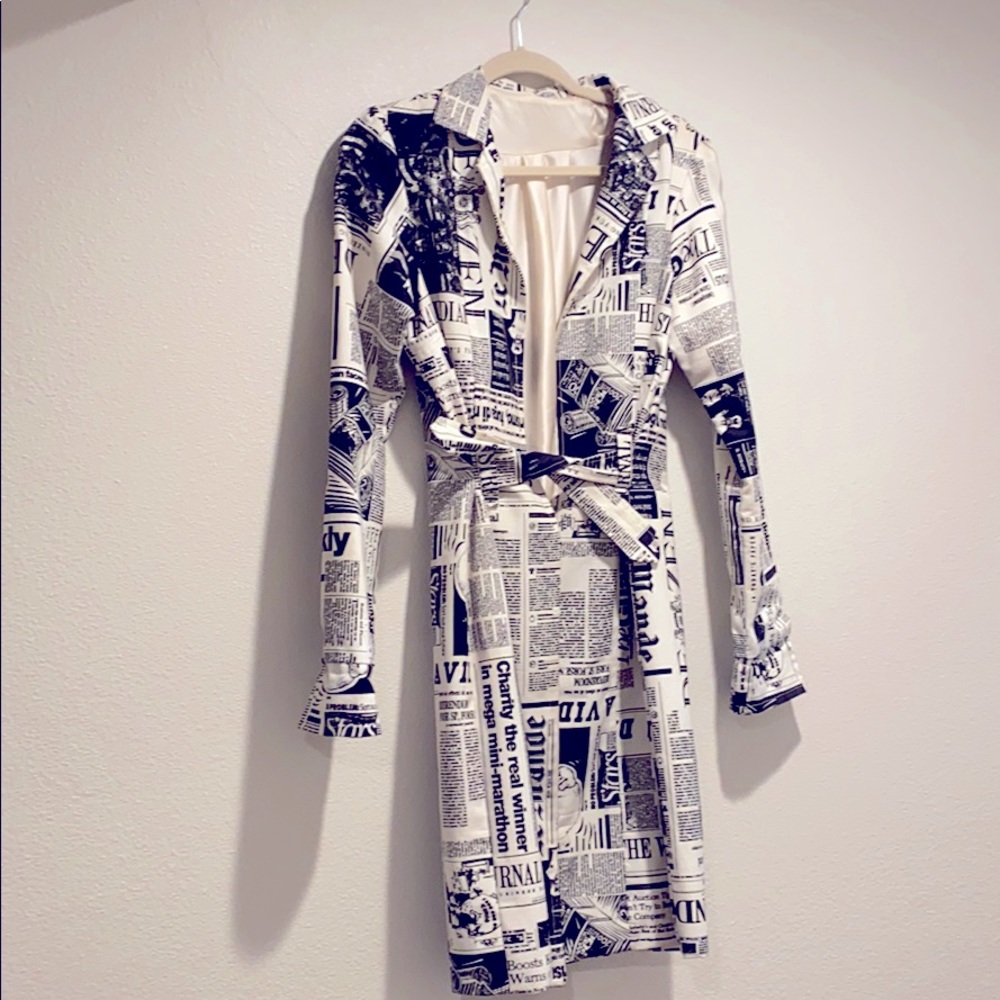 Vintage silk lined “newspaper” trench coat